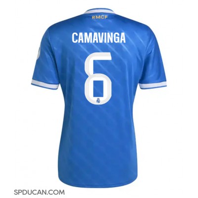 Muški Nogometni Dres Real Madrid Eduardo Camavinga #6 Rezervni 2025-26 Kratak Rukav Muški Nogometni Dres Real Madrid Eduardo Camavinga #6 Rezervni 2025-26 Kratak Rukav